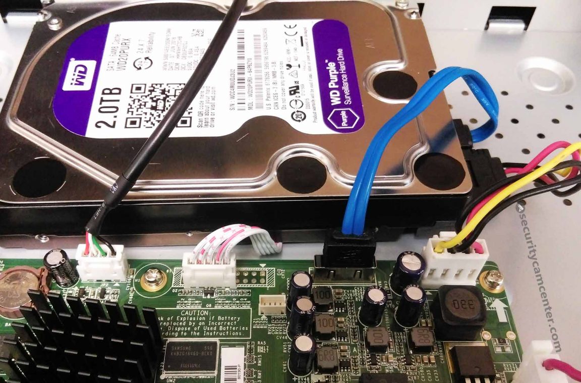 Carefully install the hard drive as shown on this picture. SCC CCTV