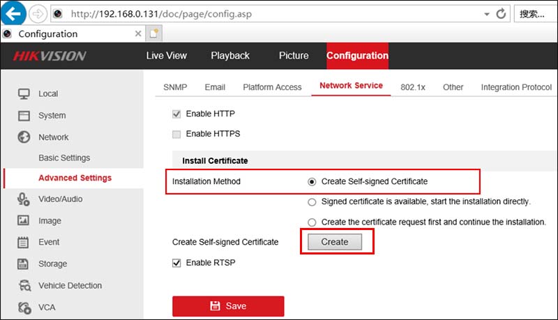 How to create HTTPS on Hikvision NVR or IP camera