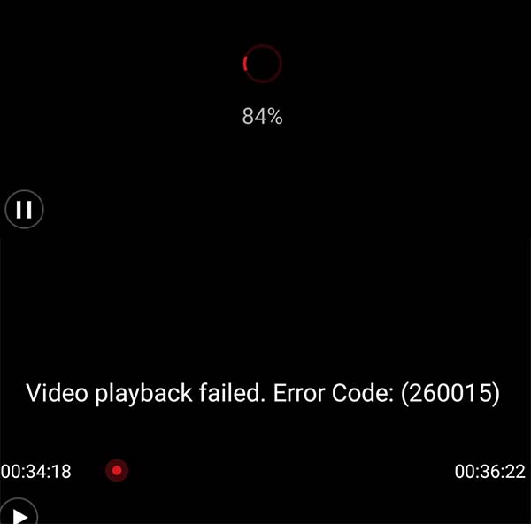 Hik-Connect: Video playing failed. Error Code: (260015)