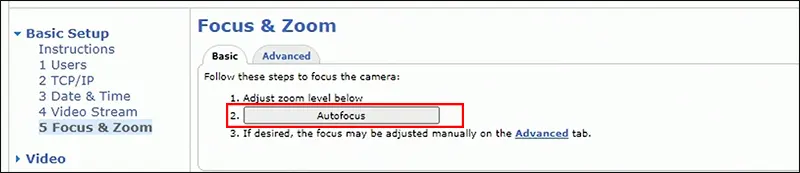 Axis Autofocus Internal Error Message