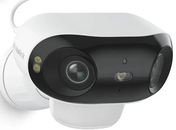 REOLINK Argus 4 Pro 4K dual-lens wireless outdoor camera with 6W solar panel on white background