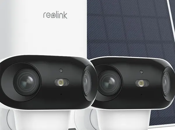 REOLINK Home Hub with 2 Argus 4 Pro cameras and solar panels wireless security camera system